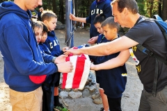 Raising the flag